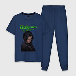 Пижама хлопковая мужская Shadowheart - baldurs gate 3 - зеленый, цвет: тёмно-синий