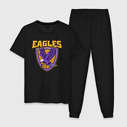 Пижама хлопковая мужская Eagles basketball, цвет: черный