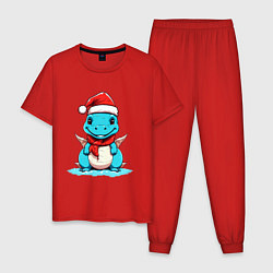 Пижама хлопковая мужская Маленький дракон 2024 год, цвет: красный