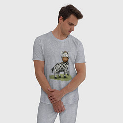 Пижама хлопковая мужская Фантазийный осел, цвет: меланж — фото 2