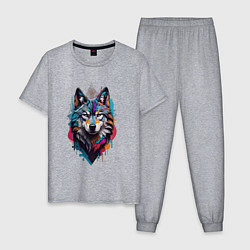 Мужская пижама Волк в стиле Граффити