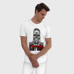 Пижама хлопковая мужская Terminator 2 T800, цвет: белый — фото 2
