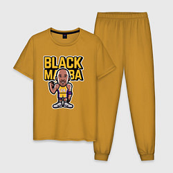 Пижама хлопковая мужская Kobe black mamba, цвет: горчичный