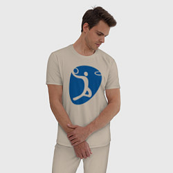 Пижама хлопковая мужская Basket play, цвет: миндальный — фото 2