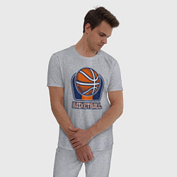 Пижама хлопковая мужская Style basketball, цвет: меланж — фото 2