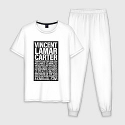 Пижама хлопковая мужская Vince Carter, цвет: белый