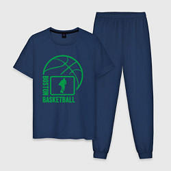 Пижама хлопковая мужская Boston basketball, цвет: тёмно-синий