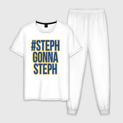 Пижама хлопковая мужская Steph gonna Steph, цвет: белый