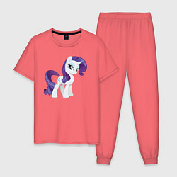 Пижама хлопковая мужская Рарити из My Little Pony в кино, цвет: коралловый