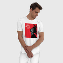 Пижама хлопковая мужская Wlole lotta, цвет: белый — фото 2