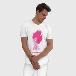 Пижама хлопковая мужская Пинки Пай с гривой дыбом, цвет: белый — фото 2