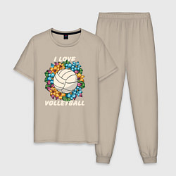 Мужская пижама I love volleyball