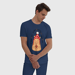Пижама хлопковая мужская Спокойный капибара: я збагоен, цвет: тёмно-синий — фото 2