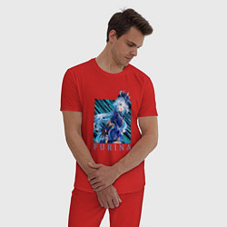 Пижама хлопковая мужская Фурина гидро, цвет: красный — фото 2