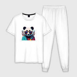 Мужская пижама Модная панда в солнечных очках