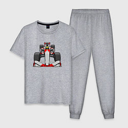 Пижама хлопковая мужская Formula 1 McLaren Senna, цвет: меланж