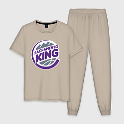 Пижама хлопковая мужская Sacramento king, цвет: миндальный