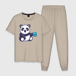Мужская пижама Панда с кружкой