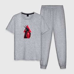 Пижама хлопковая мужская КиберКроль, цвет: меланж