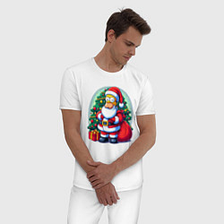 Пижама хлопковая мужская Santa Simpson - ai art, цвет: белый — фото 2