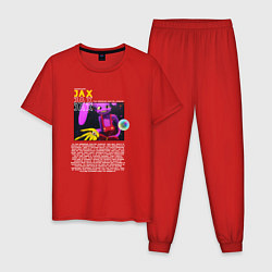 Пижама хлопковая мужская Jax Удивительный цифровой цирк, цвет: красный