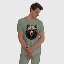 Пижама хлопковая мужская Хозяин тайги, цвет: авокадо — фото 2