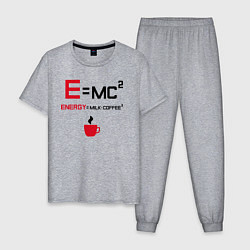 Пижама хлопковая мужская Формула эквивалентность массы и энергии, цвет: меланж