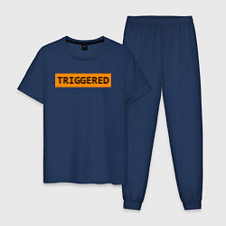 Пижама хлопковая мужская Triggered, цвет: тёмно-синий