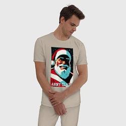 Пижама хлопковая мужская Arnold Schwarzenegger - Santa Claus, цвет: миндальный — фото 2
