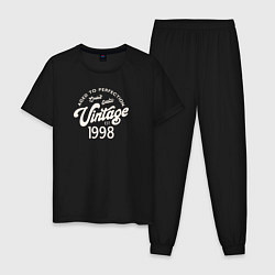 Пижама хлопковая мужская 1998 год - выдержанный до совершенства, цвет: черный