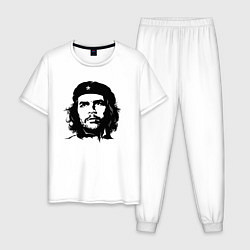 Пижама хлопковая мужская Портрет Че Гевары, цвет: белый