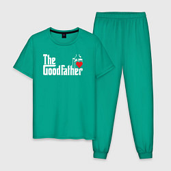 Пижама хлопковая мужская The godfather love, цвет: зеленый