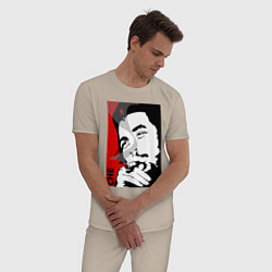 Пижама хлопковая мужская Эрнесто Че - Гевара, цвет: миндальный — фото 2