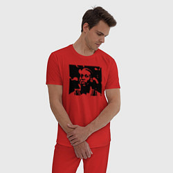 Пижама хлопковая мужская Rodman, цвет: красный — фото 2