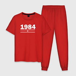 Пижама хлопковая мужская 1984 с белой звездой, цвет: красный