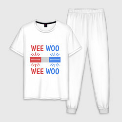 Пижама хлопковая мужская Wee woo, цвет: белый