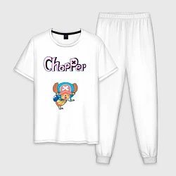 Пижама хлопковая мужская Чоппер доктор из аниме ван пис, цвет: белый