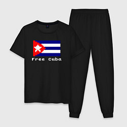 Пижама хлопковая мужская Free Cuba, цвет: черный