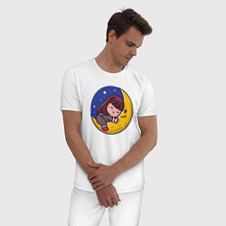 Пижама хлопковая мужская Волшебный сон, цвет: белый — фото 2