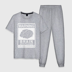 Мужская пижама Warning - high brain activity