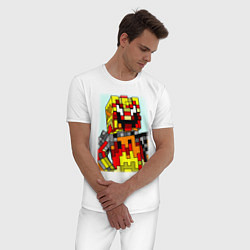 Пижама хлопковая мужская Desondra2024 In Minecraft, цвет: белый — фото 2
