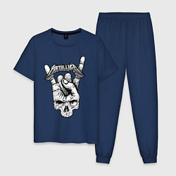 Пижама хлопковая мужская Metallica hand, цвет: тёмно-синий