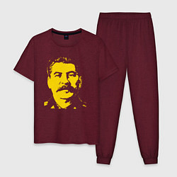 Пижама хлопковая мужская Yellow Stalin, цвет: меланж-бордовый