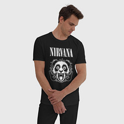 Пижама хлопковая мужская Nirvana rock panda, цвет: черный — фото 2