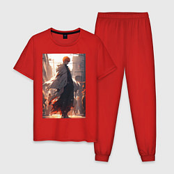Пижама хлопковая мужская Блич Ичиго Куросаки, цвет: красный