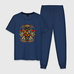 Мужская пижама Skull and mushrooms