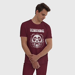 Пижама хлопковая мужская Scorpions rock panda, цвет: меланж-бордовый — фото 2