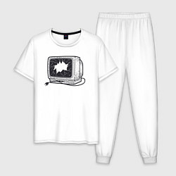 Мужская пижама Разбитый retro телевизор