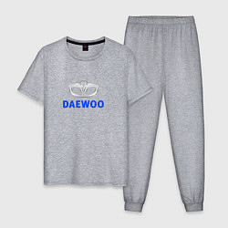Пижама хлопковая мужская Daewoo sport auto logo, цвет: меланж