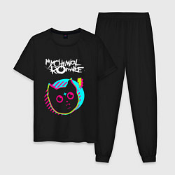 Пижама хлопковая мужская My Chemical Romance rock star cat, цвет: черный